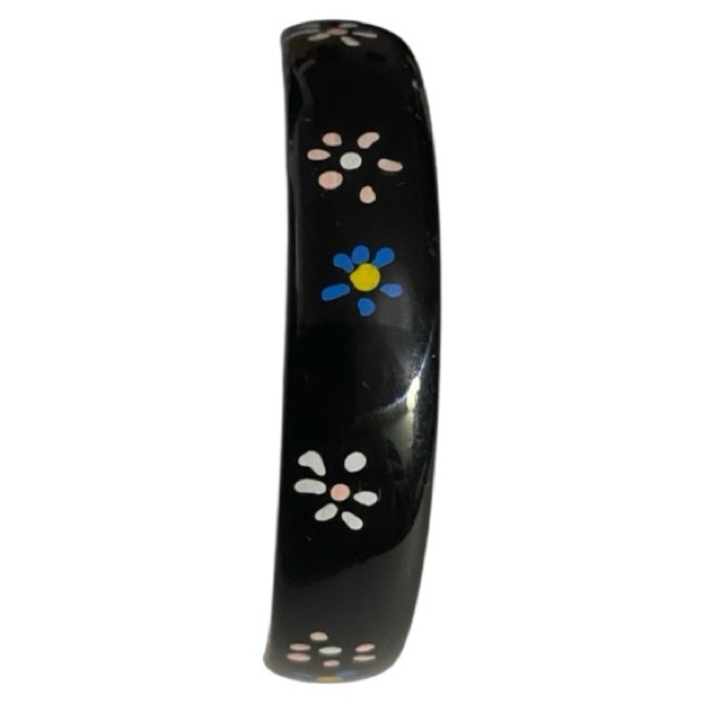 Vintage Cuff Bracelet, Plastic Lucite, Hand Painted, Floral, Pastel, Daisy, 70s?